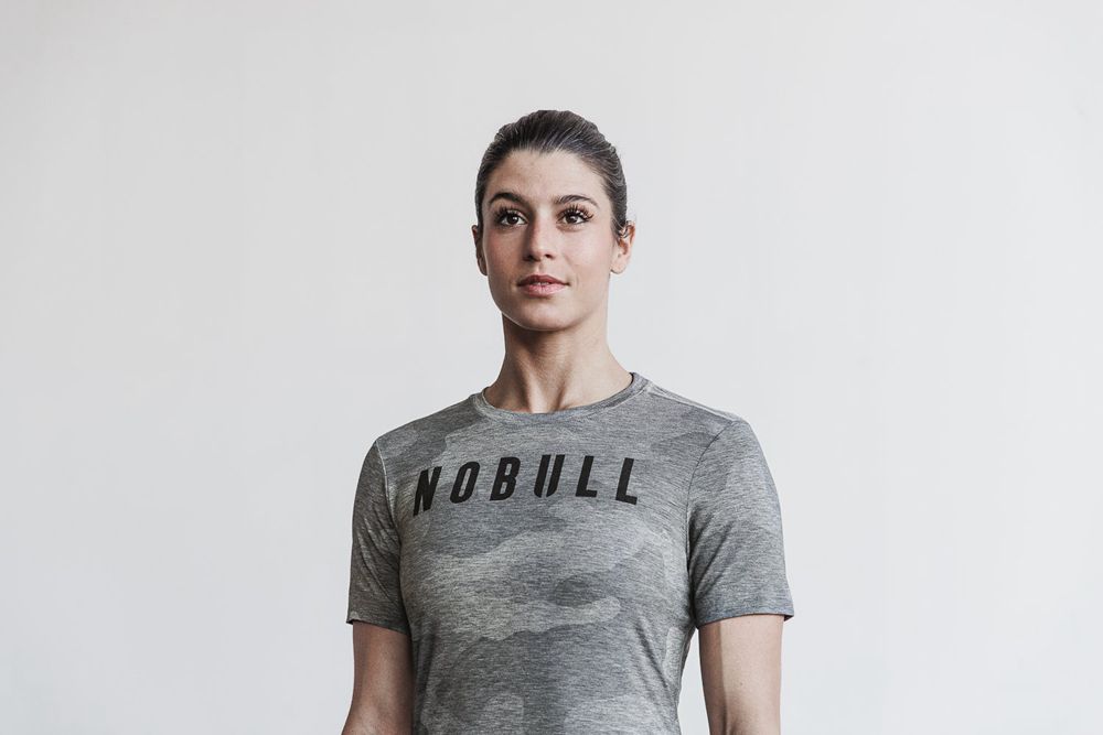 NOBULL Women's Tee - Grey Camo - Ireland (3512XJQLK)